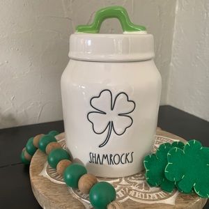 Rae Dunn Shamrocks Canister